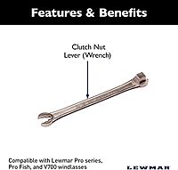 Lewmar Clutch Nut Lever (Handle/Wrench) Kit for Installation/Tensioning of Windlass Free Fall Mechanism