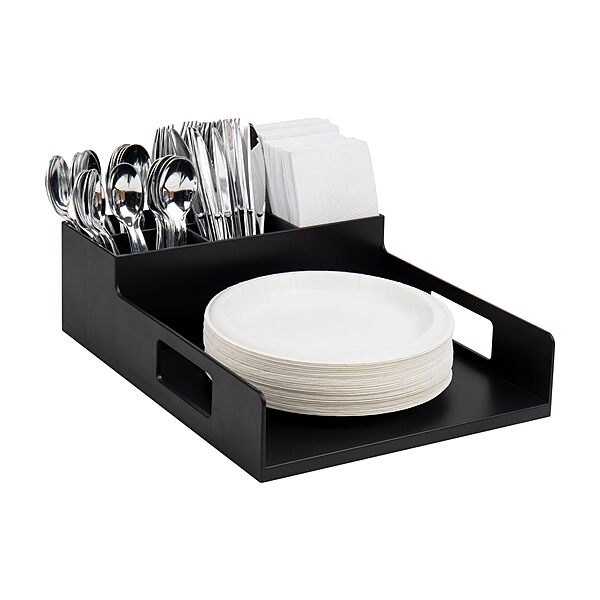MIND READER Countertop Utensil, Napkin & Plate Organizer