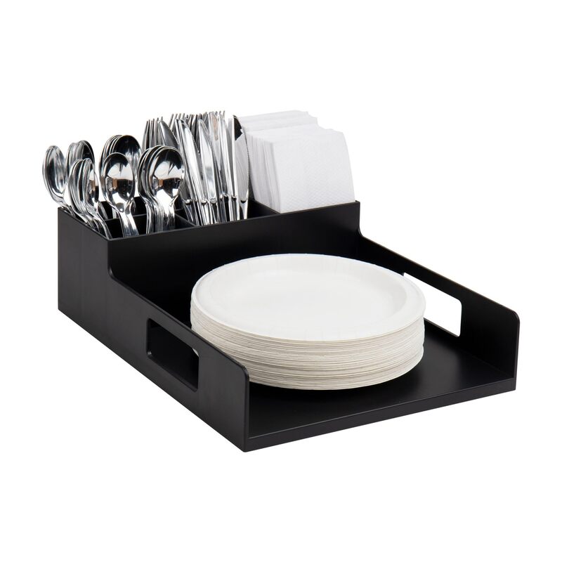 MIND READER Countertop Utensil, Napkin & Plate Organizer