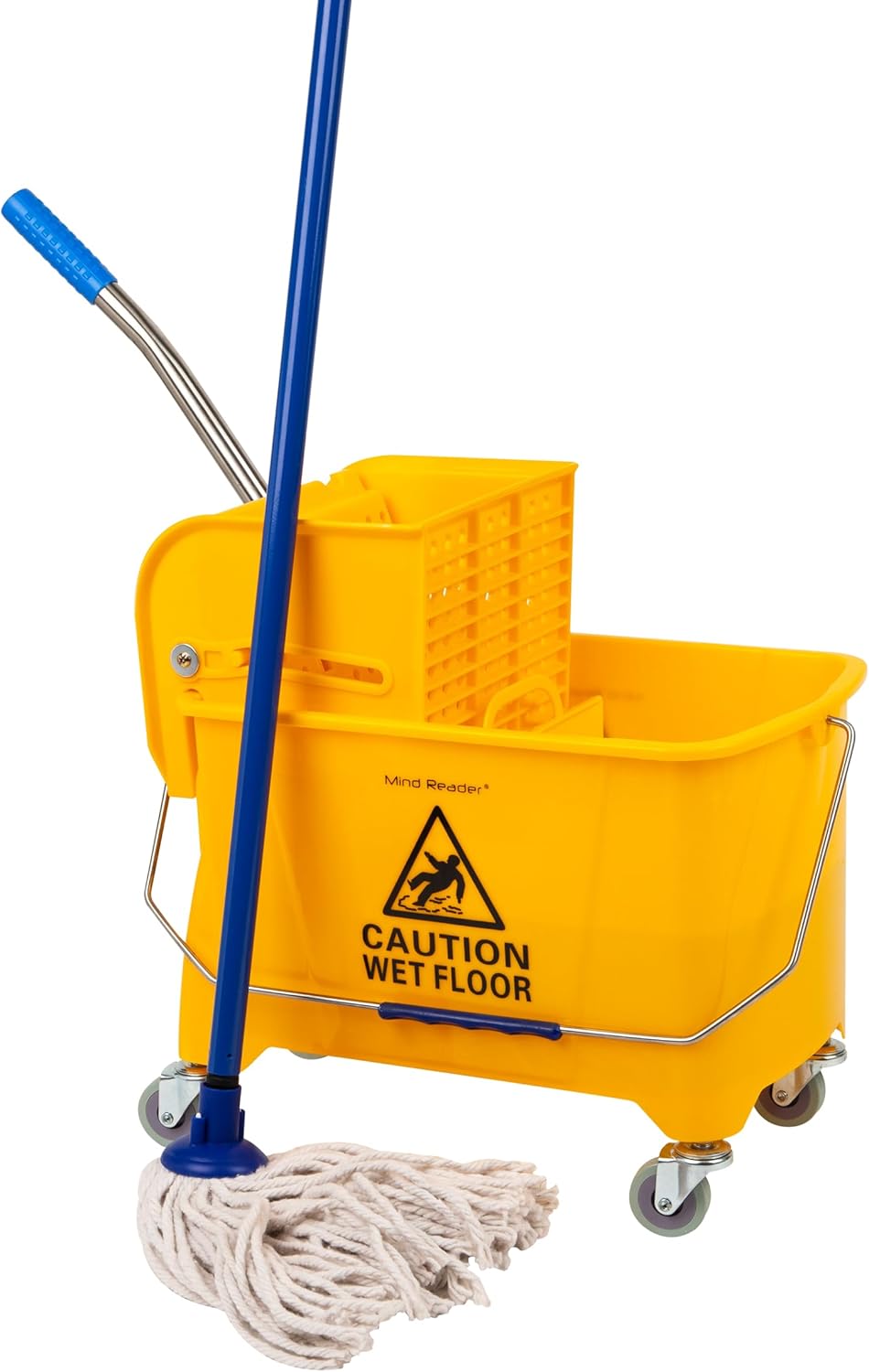 MIND READER Mop Bucket 22 Qt with Upward-Press Wringer