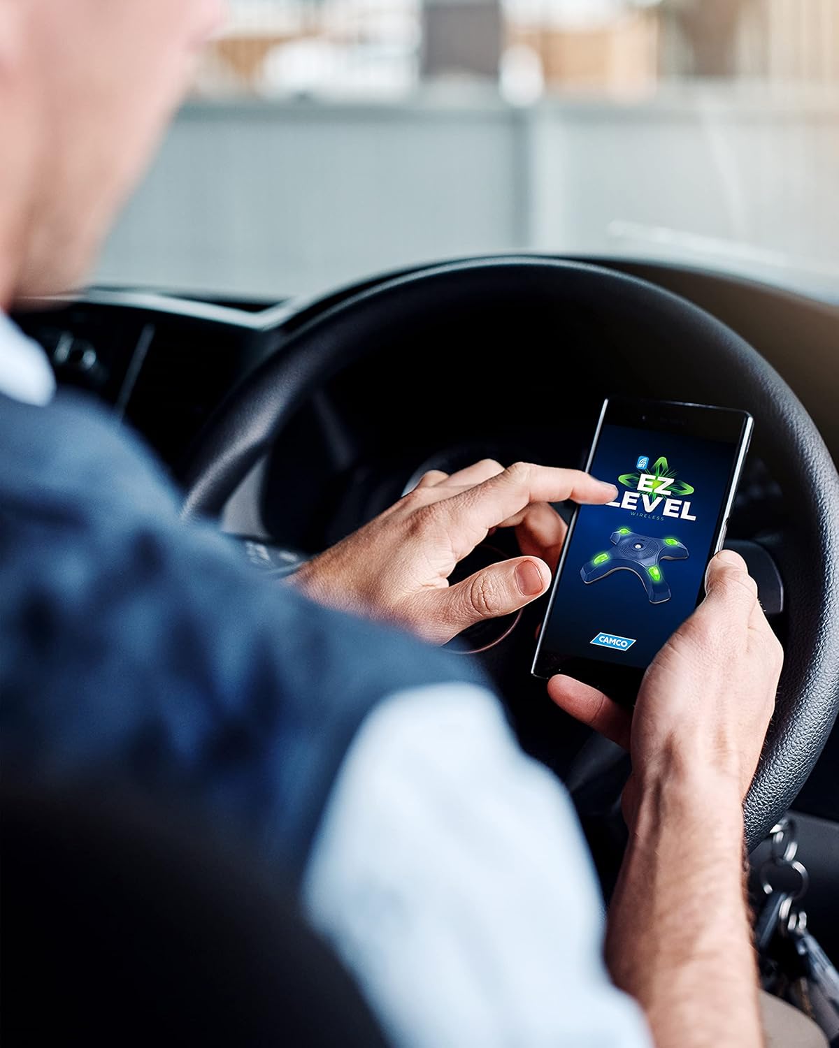 Camco Camper/RV EZ Level - Features Illuminated Indicator Lights & Automatic Shut-Off Function when Not in-Use