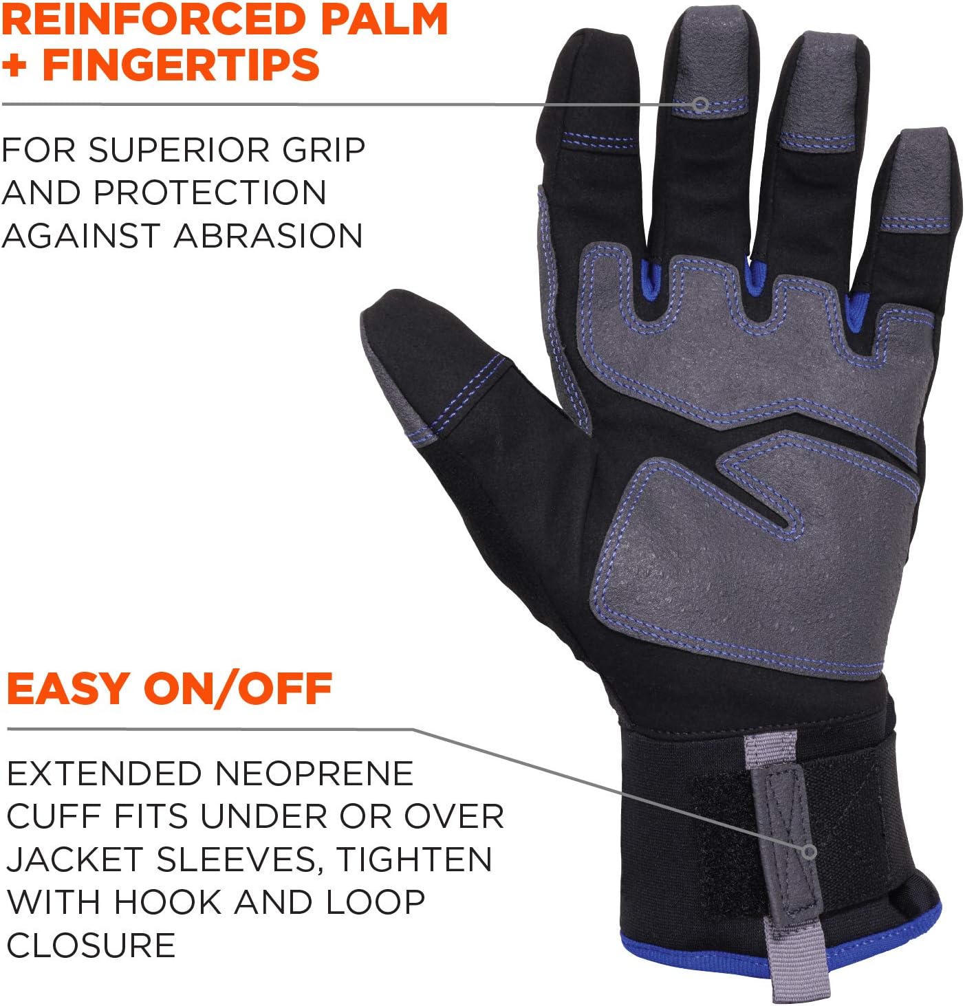 ERGODYNE ProFlex 817 Thermal Insulated Touchscreen Reinforced Palm Work Gloves