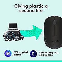 Logitech M170 Wireless Mouse for PC, Mac, Laptop, 2.4 GHz with USB Mini Receiver - Battery Life, Ambidextrous
