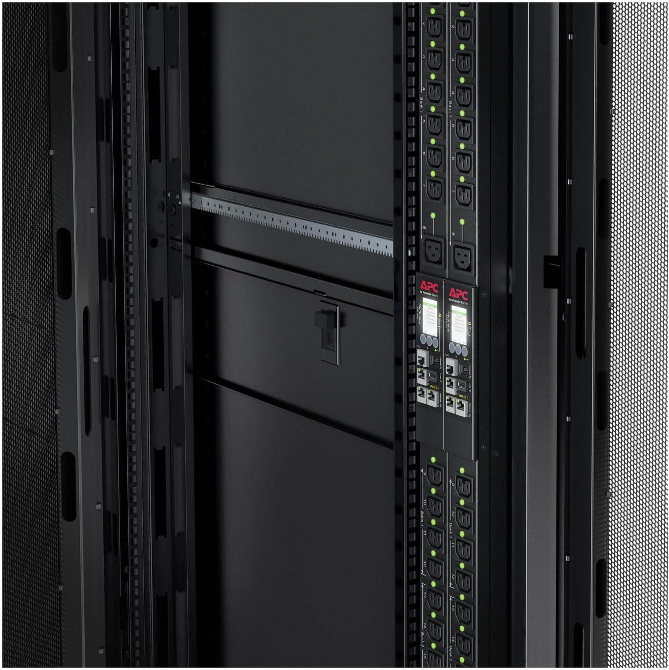 APC NetShelter Switched Rack PDU, 9000 Series, APDU9941, 0U Vertical, 200V-240V, 30A, NEMA L6-30P, 9.8' Cord, Black