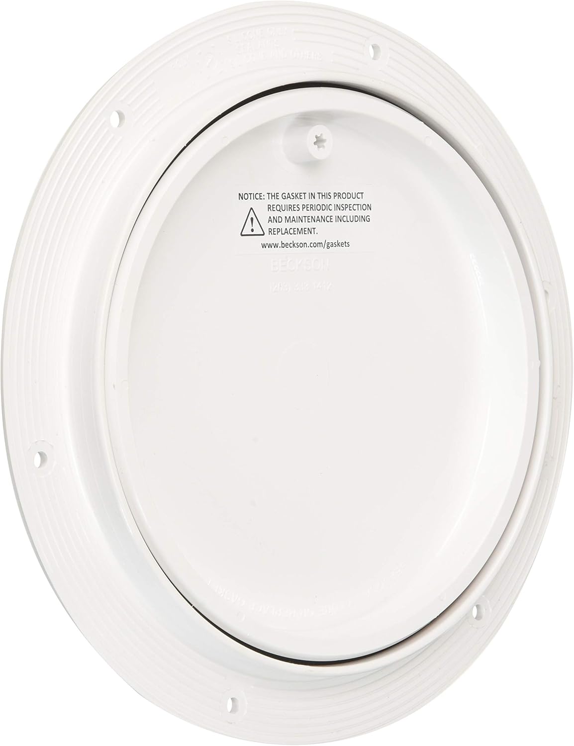 Beckson 6" Non-Skid Pry-Out Deck Plate - White