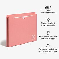 U Brands U-Eco Poly File Jacket, Set of 10, Letter Size, 1in Expansion, Assorted Brights