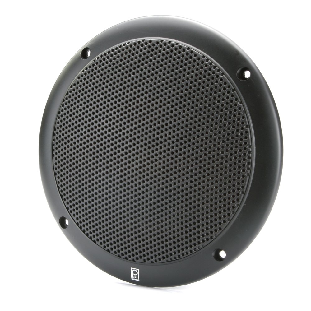 Poly-Planar MA-4056 6" Round Flush-Mount Marine Speakers (Pair) - Black