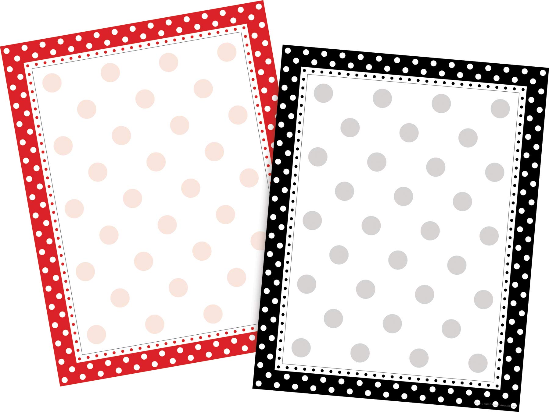 Barker Creek Designer Computer Paper 100 Sheet Set, Dots, Multi-Design, 50 Sheets of Red Dot and 50 Sheets of Black Dot