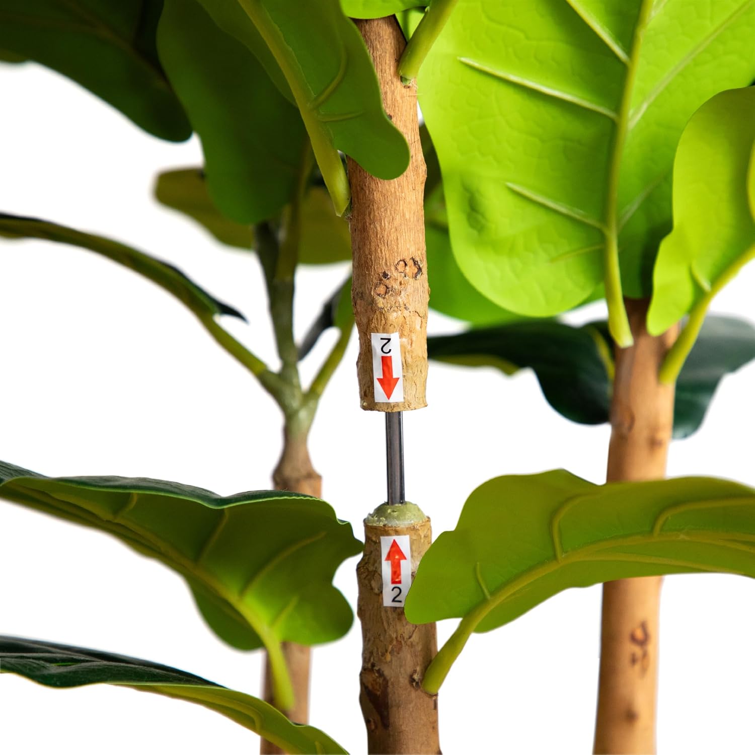 Nearly Natural 4'H Artificial Fiddle Leaf Tree With Decorative Planter, 48inH x 18inW x 18inD, Green/White