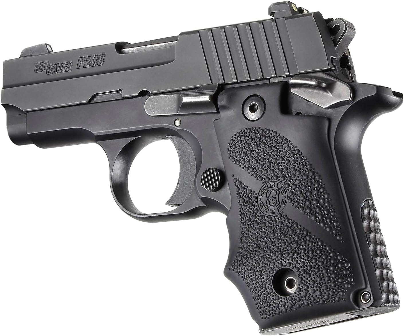 Hogue OverMolded Rubber Wraparound Grip with Finger Grooves for SIG SAUER P238