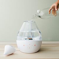 CRANE Drop 4-in-1 Ultrasonic Cool Mist Top-Fill Humidifier with Sound Machine, Night Light & Aroma Tray