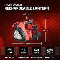 STREAMLIGHT Vulcan Clutch 1700-Lumen Rechargeable Multi-Function Lantern