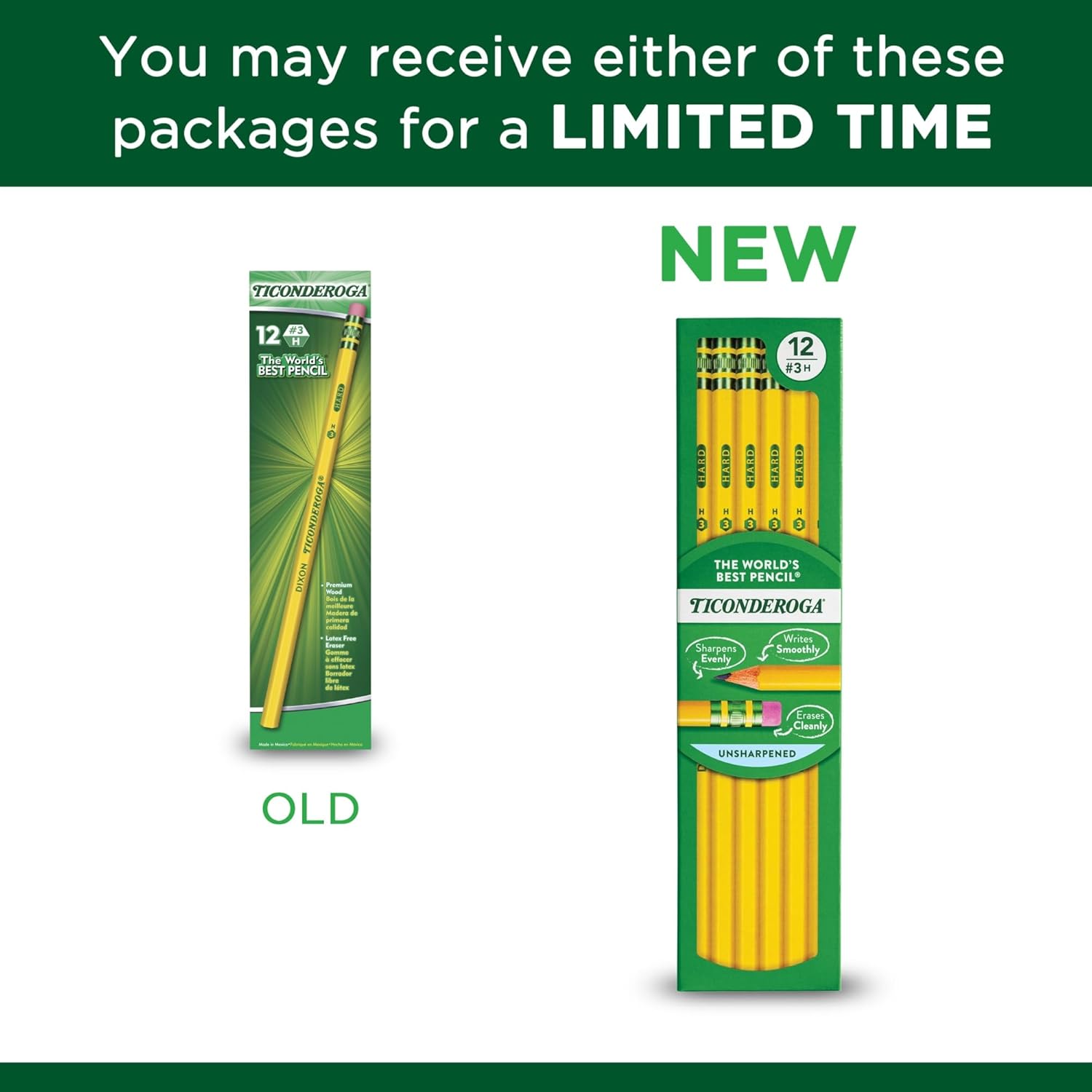 Ticonderoga® Pencils, #2 Medium Soft Lead, Box of 12