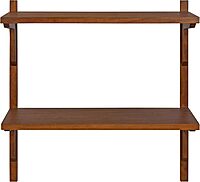 Kate and Laurel Meridien Mid-Century Wall Shelves, 24" x 8" x 24", Walnut, Transitional Wall Decor and Storage Walnut Brown 24x8x24