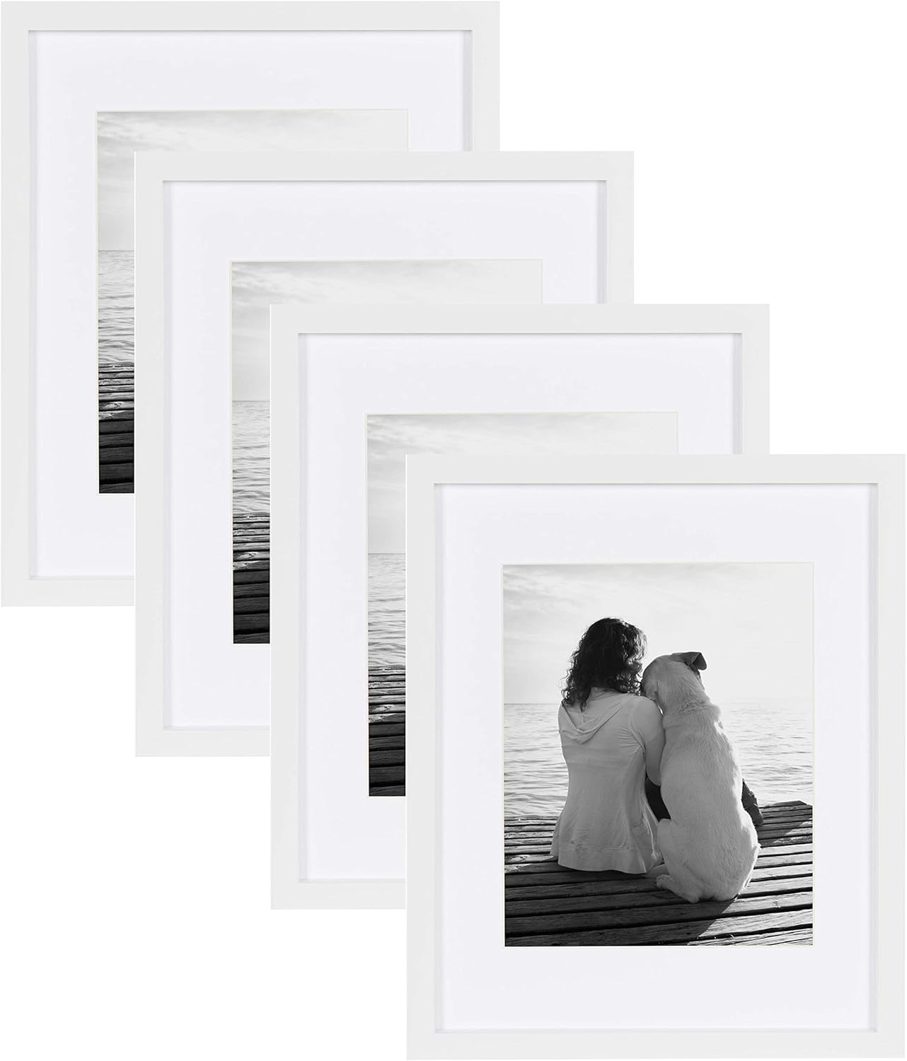 DESIGNOVATION Gallery Wood Photo Frame Set for Customizable Wall Display