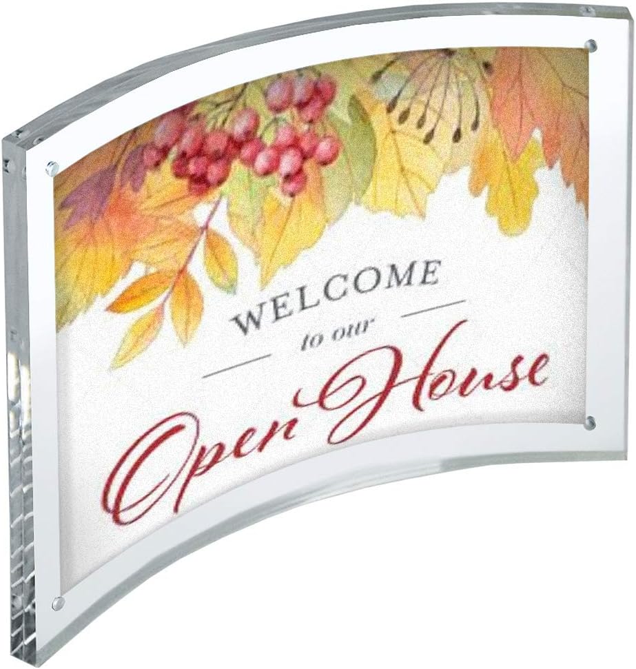 Azar Displays Curved Magnetic Acrylic Sign Holders, 5in x 7in, Clear, Pack Of 2 Holders
