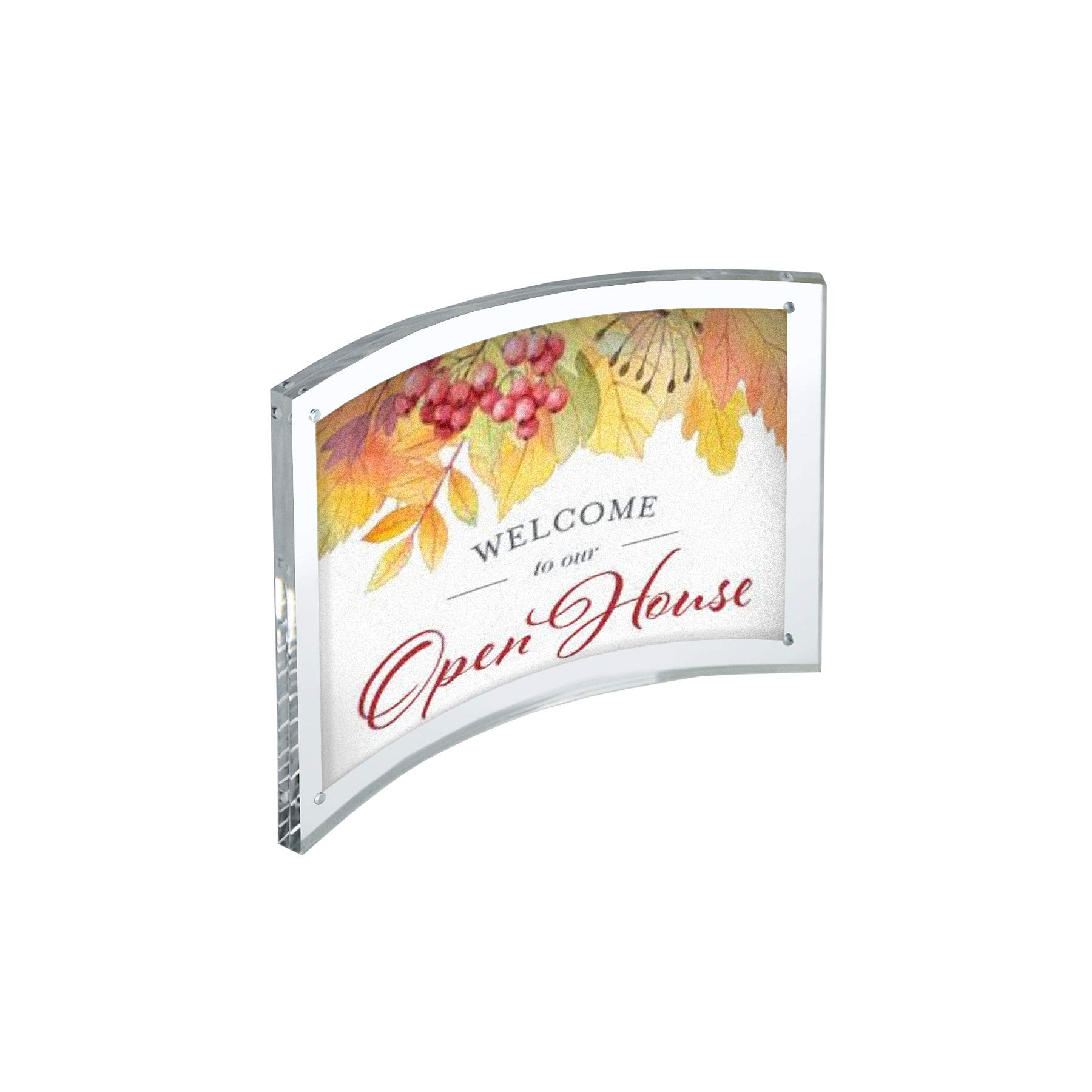 Azar Displays Curved Magnetic Acrylic Sign Holders, 5in x 7in, Clear, Pack Of 2 Holders