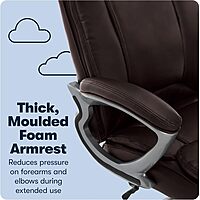 Serta Big and Tall High Back Executive Office Chair, Ergonomic Gaming Computer Chair with Layered Body Pillows, Contoured Lumbar Zone, Brown Old Chestnut