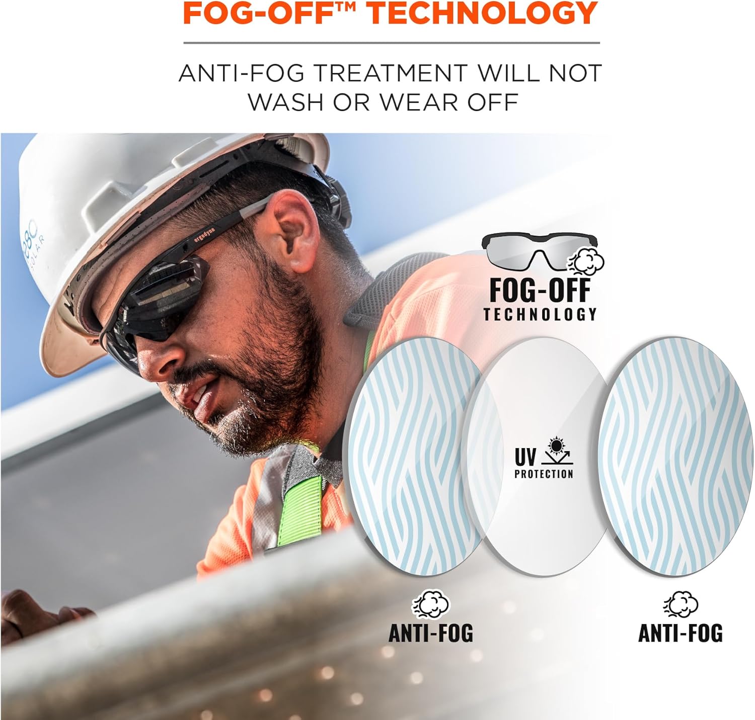 Ergodyne Skullerz SKOLL Anti-Fog Safety Glasses, Matte Black Frame