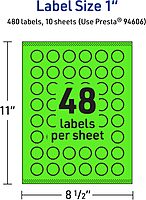 Avery Printable Starburst Labels, Sure Feed Technology, 1", Neon Green Labels, Print-to-The-Edge, Laser/Inkjet, 480 Total, Great for Mailing Seals and Planner Stickers 480 labels