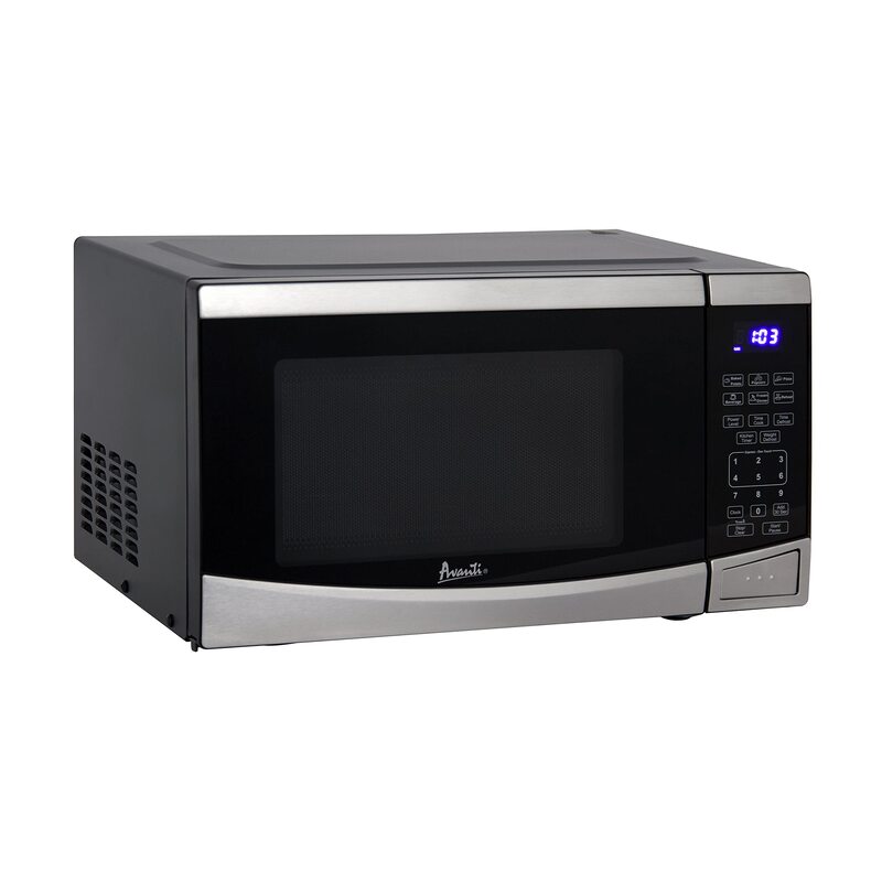 Avanti MT09V3S Microwave Oven 900-Watts Compact with 10 Power Levels and 6 Pre Cooking Settings, Speed Defrost, Electronic Control Panel and Glass Turntable, 0.9-Cu.Ft, Stainless Steel