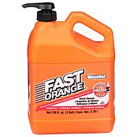 Fast Orange 25219 Pumice Lotion, Heavy Duty Hand Cleaner, Natural Citrus Scent, Waterless Cleaner For Mechanics, Strong Grease Fighter, 1 Gallon 128 Ounce (Pack of 1) Pumice