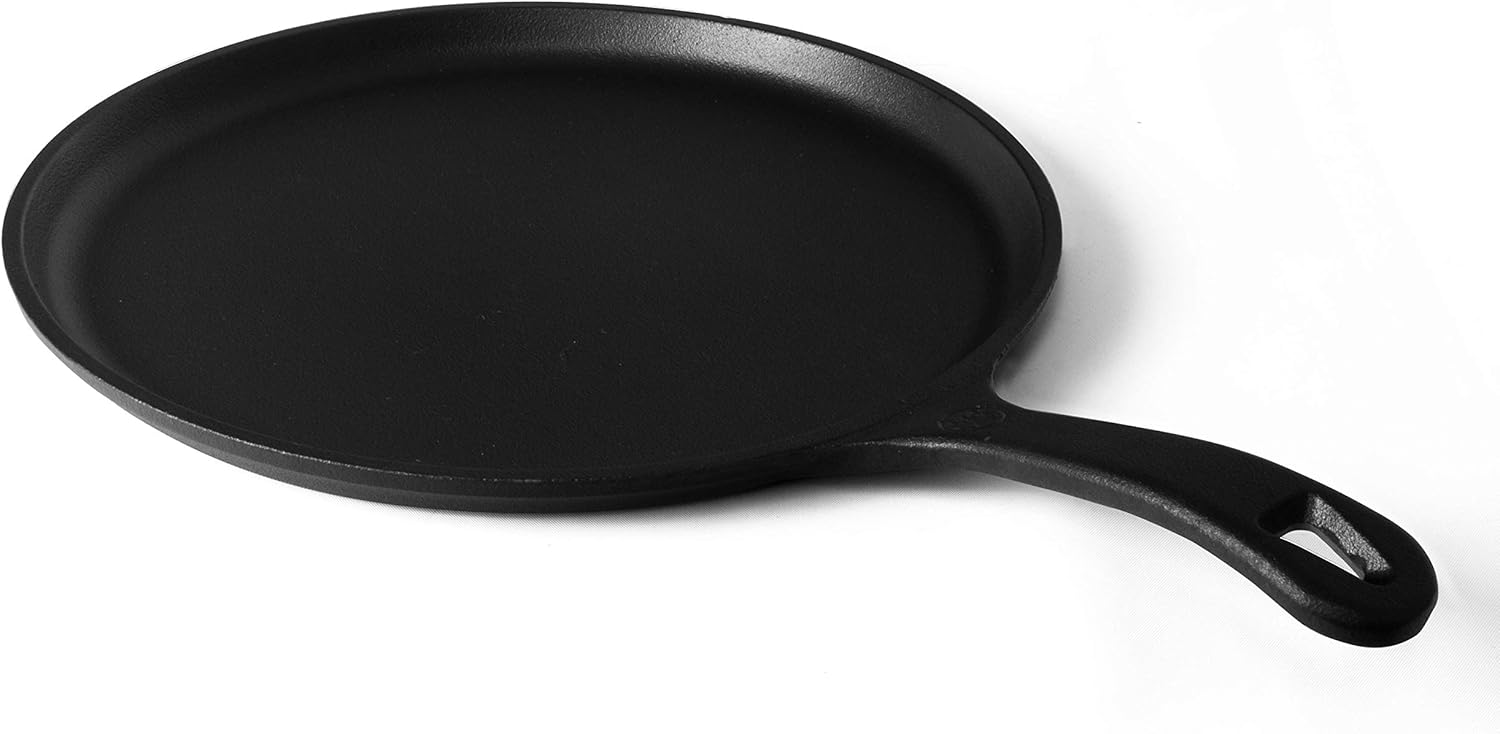 COMMERCIAL CHEF Preseasoned Cast Iron Round Griddle Pan