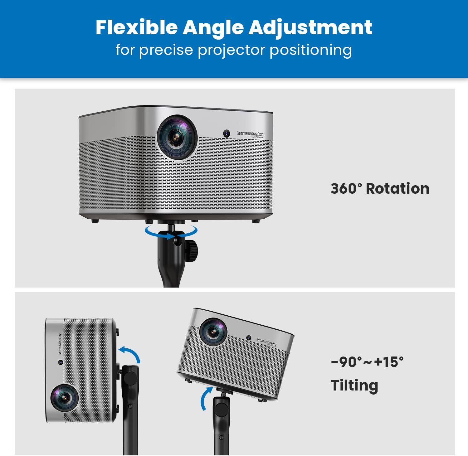 Mount-It! Dual Use Projector Stand, 2 Mounting Options: 1/4" Screw and Platform Portable Projector Stand For Mini Projectors