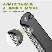 CIVIVI Chevalier II Folding Pocket Knife, Button Lock, 3.47\" Sheepsfoot Blade, Aluminum Handle