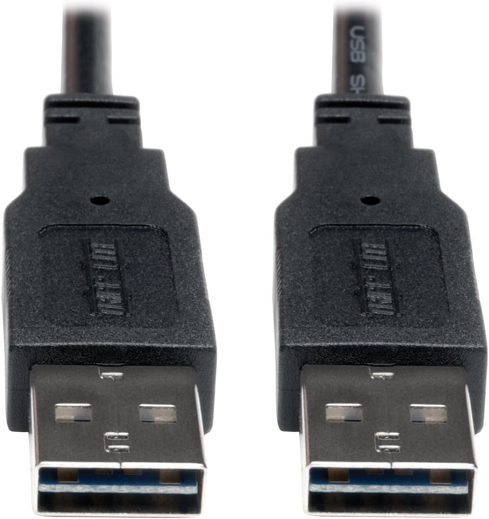 Tripp Lite Universal Reversible USB 2.0 Hi-Speed Cable (Reversible A to Reversible A M/M) 6-ft.(UR020-006), Black