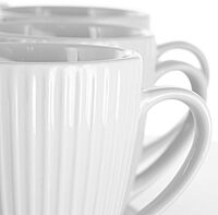 Elama Elle 12 Piece Round Porcelain Mug Set in White