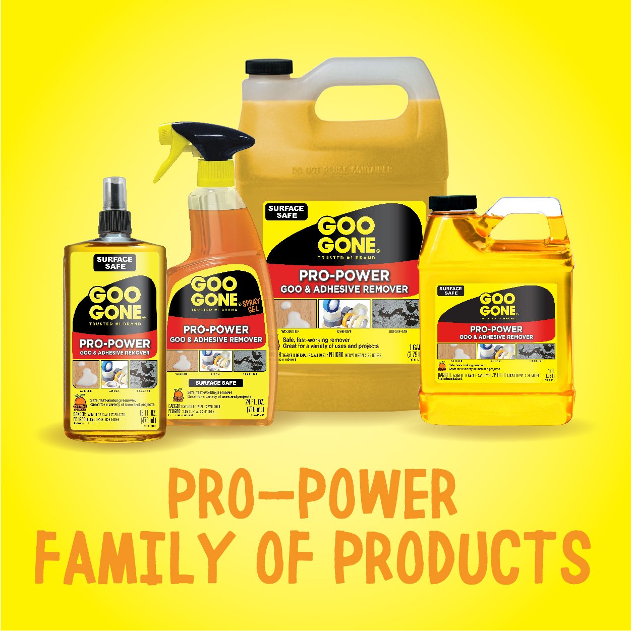 Goo Gone Pro-Power Spray Gel - 24 Ounce - Surface Safe, Great Cleaner, No Harsh Odors, Removes Stickers, Can Be Used On Tools