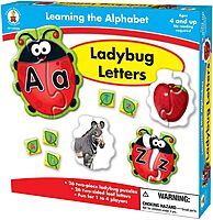 Carson Dellosa Lady Bug Letters Game, 26 2-Sided Ladybugs and Leaves Alphabet Puzzle