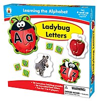 Carson Dellosa Lady Bug Letters Game, 26 2-Sided Ladybugs and Leaves Alphabet Puzzle