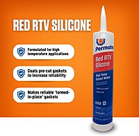 Permatex 81409 High-Temp Red RTV Silicone Gasket, 11 oz.