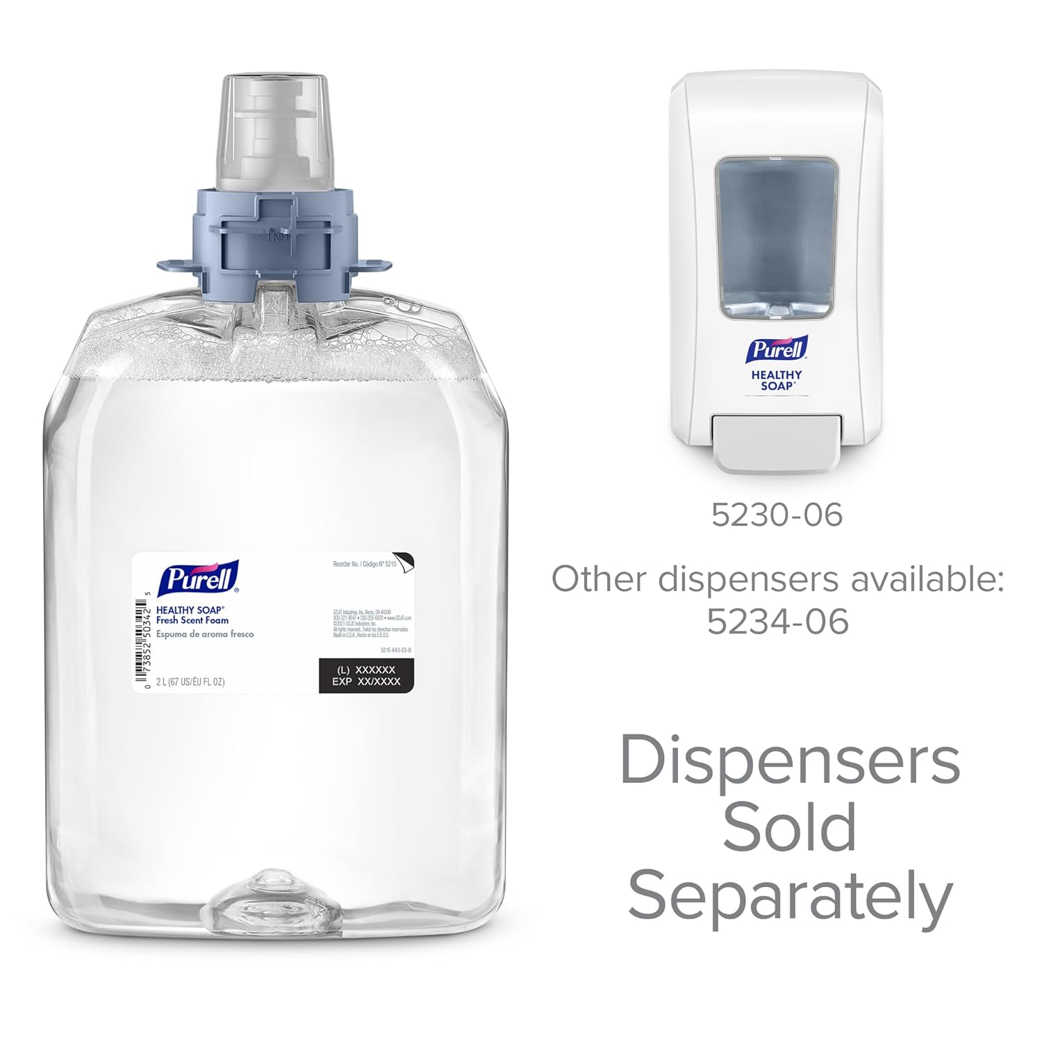 PURELL HEALTHY SOAP Fresh Scent Foam, 2000 mL Foam Hand Soap Refill for PURELL FMX-20 Manual Soap Dispenser (Pack of 2)