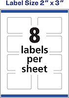 AVERY Glossy Permanent Labels With Sure Feed 94237 Rectangle 2in x 3in White