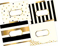 BARKER CREEK Designer File Folders Set of 24, Gold, Multi-Design Set with Gold Designs on Outside, Gold Tabs and Cream on Inside, Letter-Size File Folders, 1/3 Cut Tabs, 24 Folders in Set (3960)