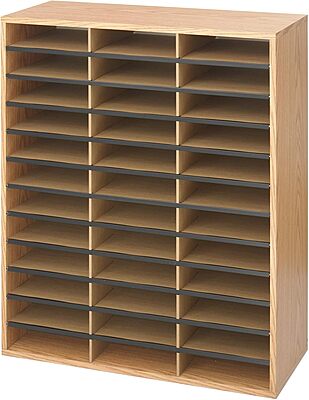 SAFCO Wood Corrugated Literature Organizer, Letter-Size