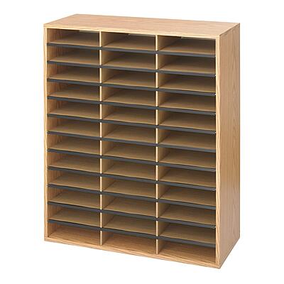 SAFCO Wood Corrugated Literature Organizer, Letter-Size