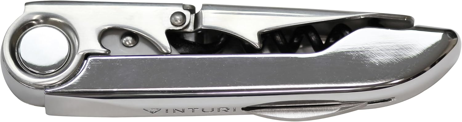 Vinturi All-In-One Waiter's Corkscrew Bottle Opener and Foil Cutter, Silver