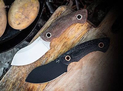 BÖKER PLUS Nessmi Pro Black Copper Fixed Blade Knife, Designed by Jesper Voxnaes, Micarta Scales, D2 Steel Coated Blade