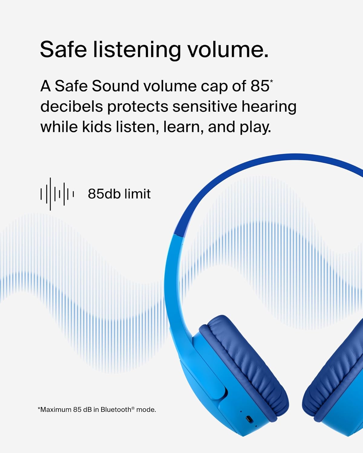 Belkin SoundForm Children's Mini Wireless Headphones with Built-in Microphone and Fun Sticker 30 Hours Playback