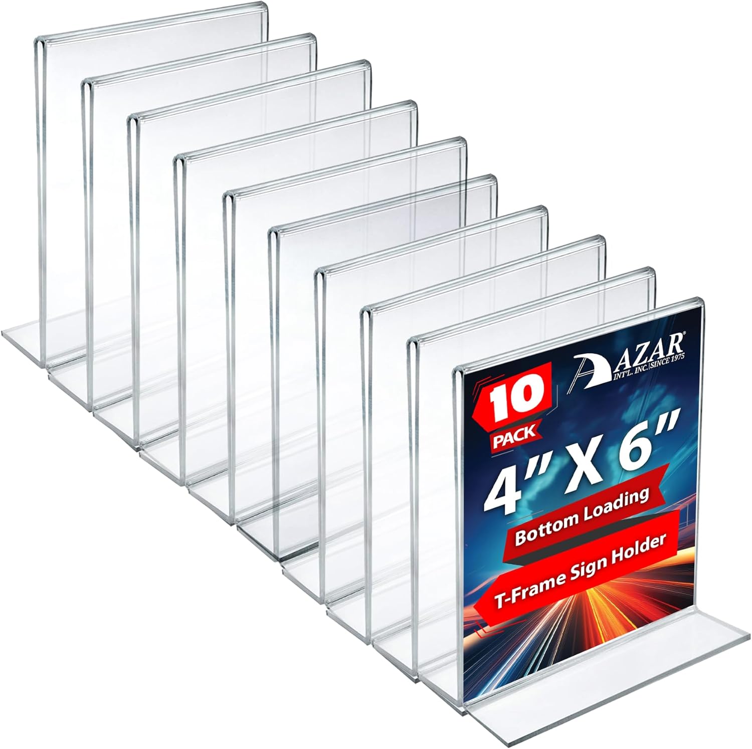 Azar Displays Double-Foot 2-Sided Acrylic Sign Holders