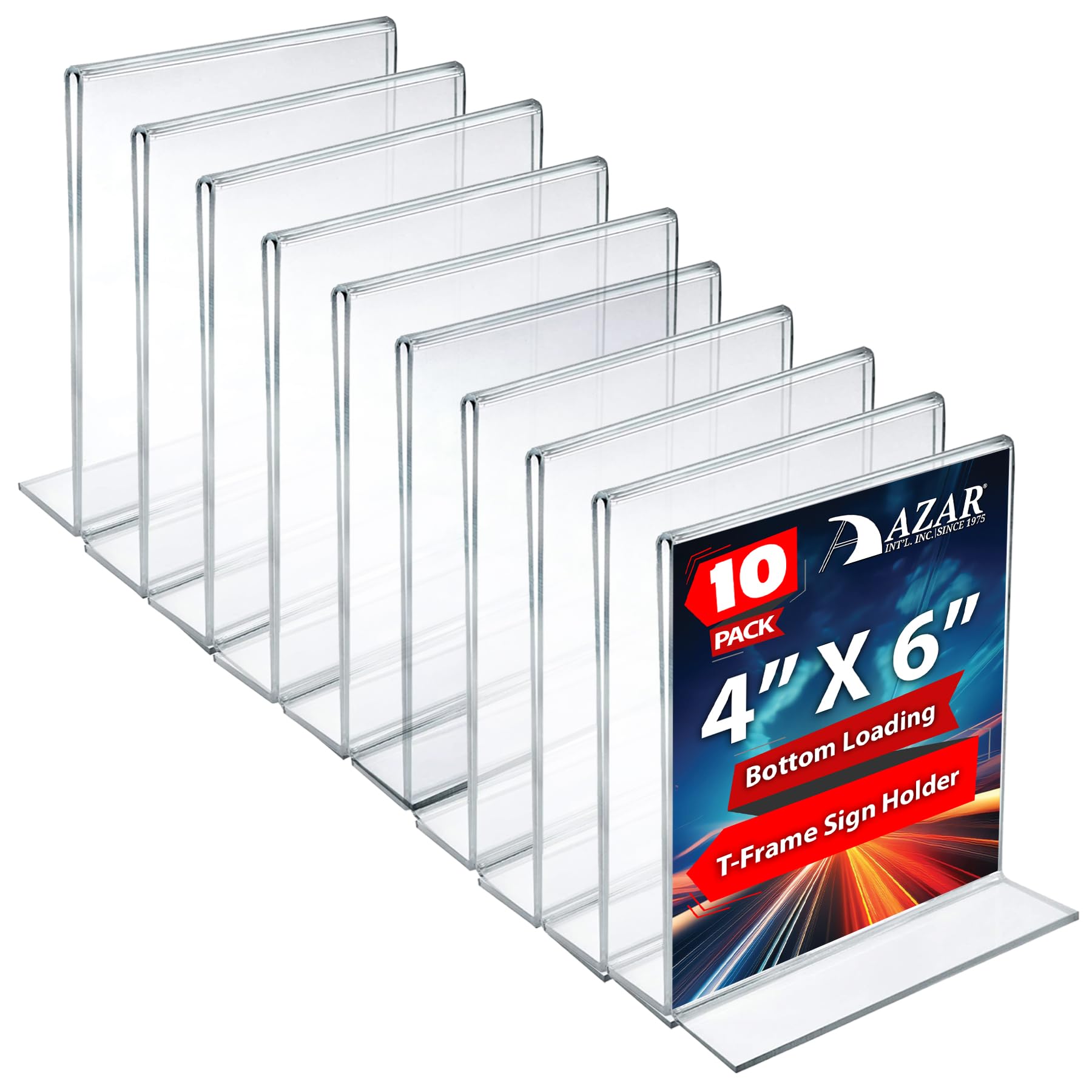 Azar Displays Double-Foot 2-Sided Acrylic Sign Holders