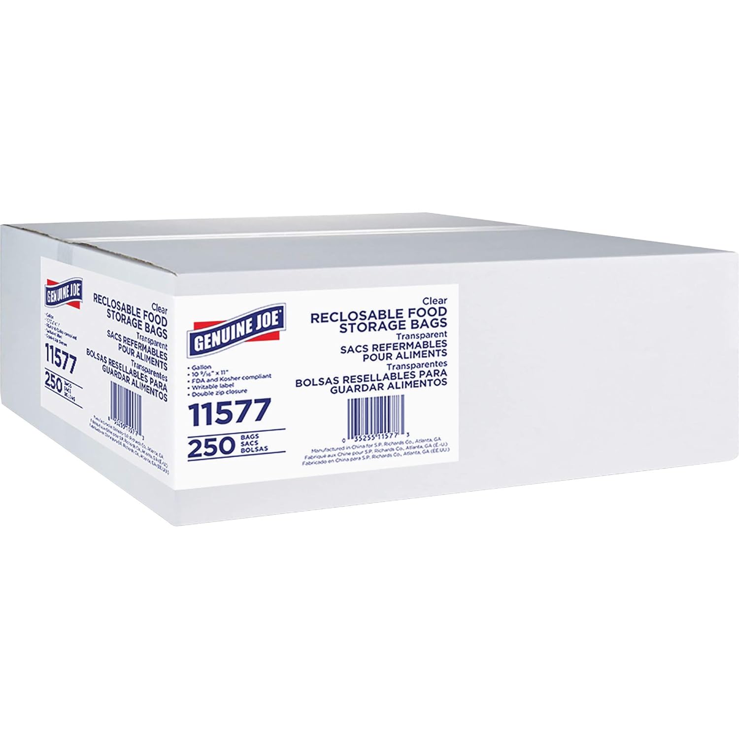 Genuine Joe Gallon Reclosable Food Storage Bags (Pack of 250)