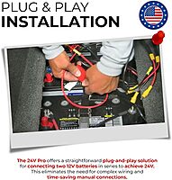 RCE24VPRO 24V Trolling Motor Connection Kit with Onboard Charging | 6-Gauge Wire | Fits Any 24 Volt Trolling Motors