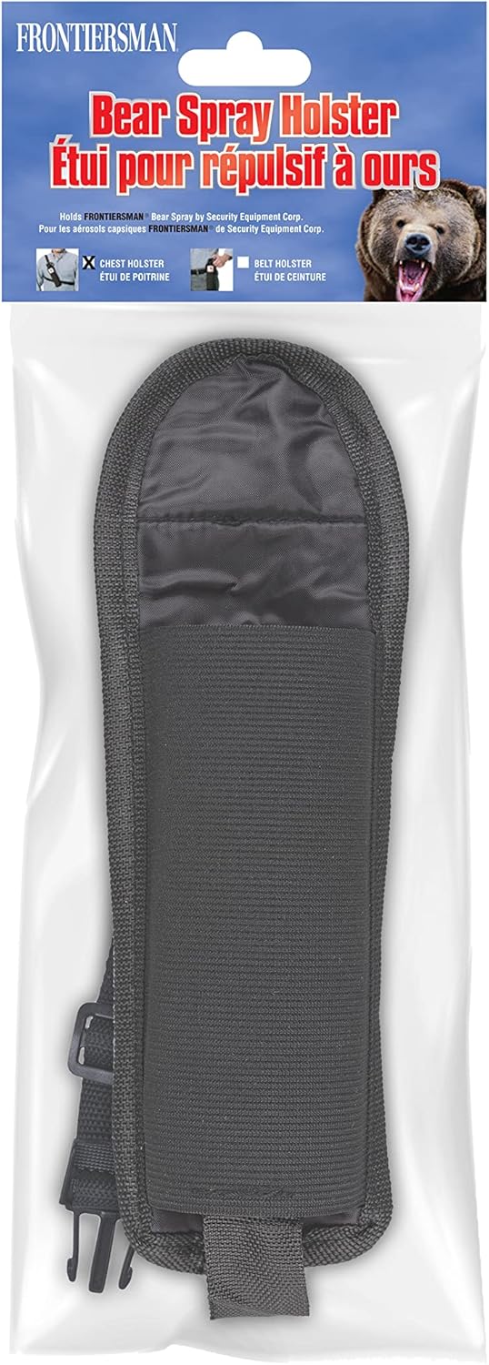 SABRE Frontiersman Bear Spray Holster, Nylon 3-in-1 Chest/Belt/Waist, Fits 7.9 & 9.2 oz