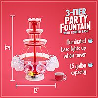 Nostalgia LPF230 3-Tier Lighted Party Fountain, Holds 1.5 Gallons, LED Lighted Base