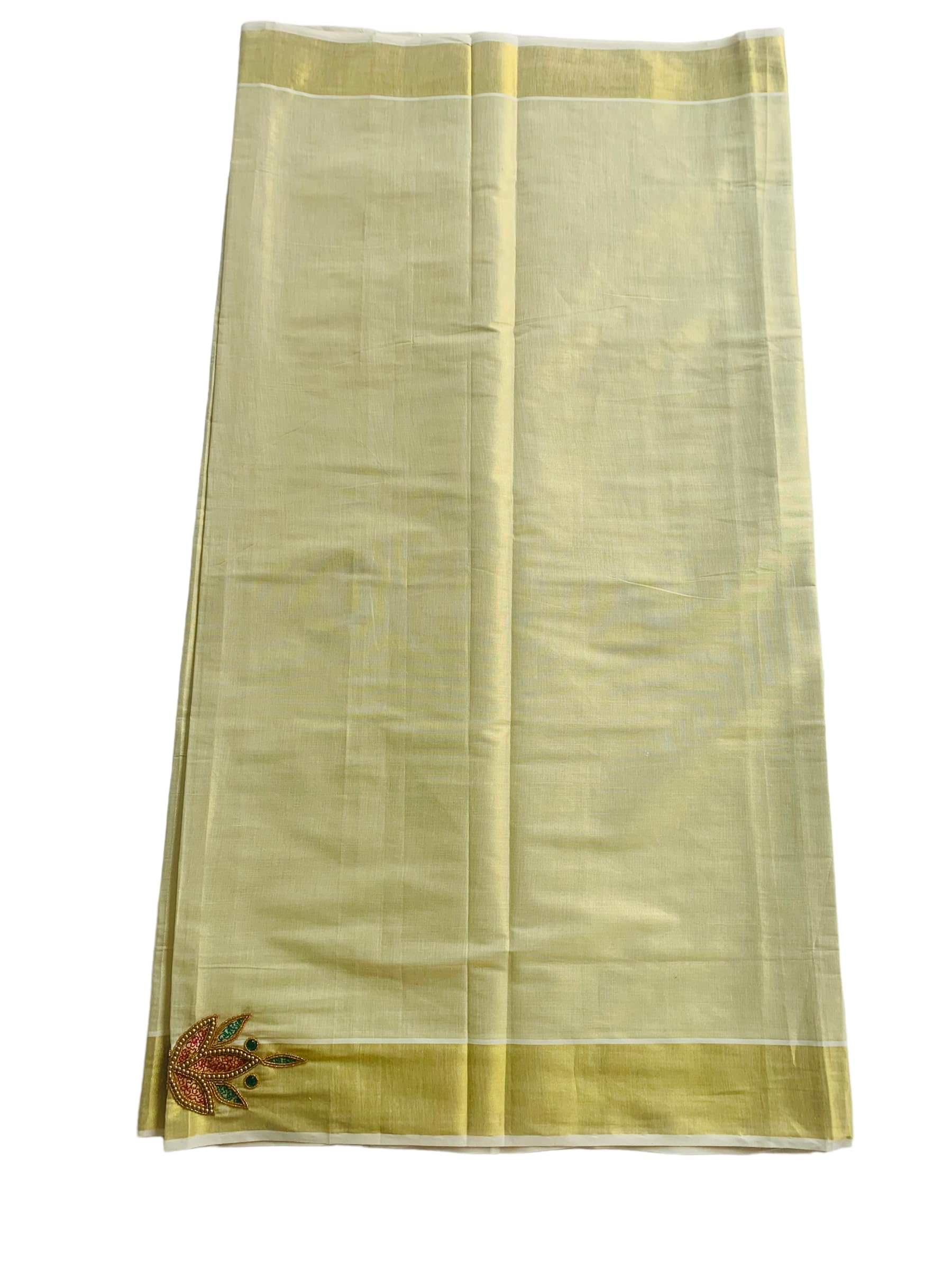 Kuthampully Kerala Kasavu Saree Tissue | Traditional South Indian Saree | Designer Indian Saree | Onam Saree - EKM-810 (Red)